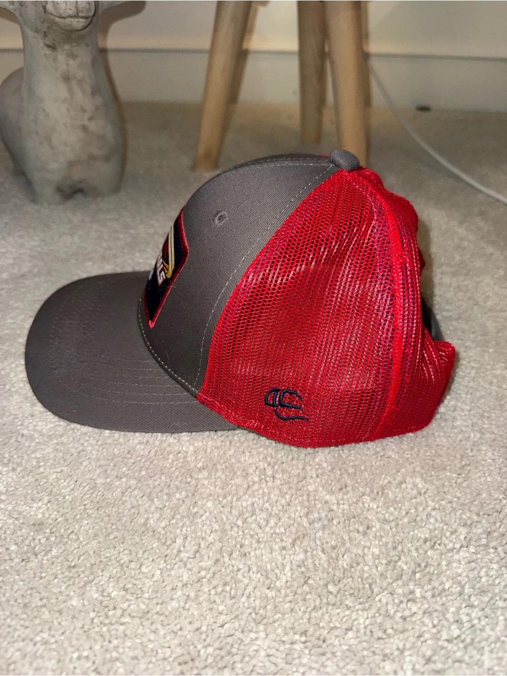Northwest Arkansas Naturals Logo Trucker Hat in Gray and Red